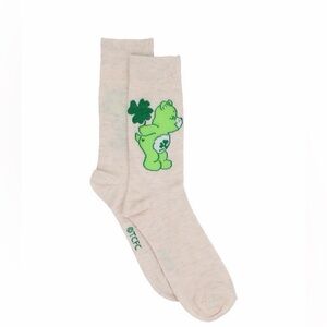 Care Bears Cream Socks 🍀with Green Bear Design Womens Size 6-12